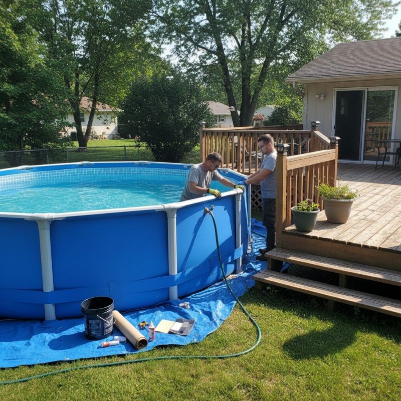 Local Above Ground Pool Ground Leveling pros at work